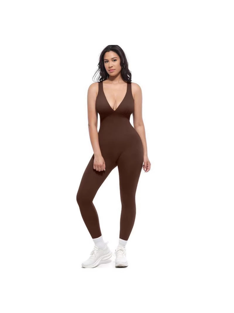 Women’s Seamless Yoga Jumpsuit With Flared Leg
