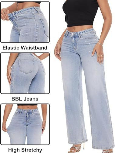 Women’s Slim Fit Acid Wash Denim Jeans