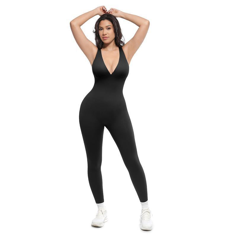 Women’s Seamless Yoga Jumpsuit With Flared Leg