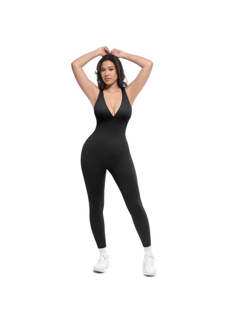 Women’s Seamless Yoga Jumpsuit With Flared Leg