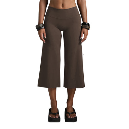 Women’s Sports Bra And Wide-Leg Capri Workout Set