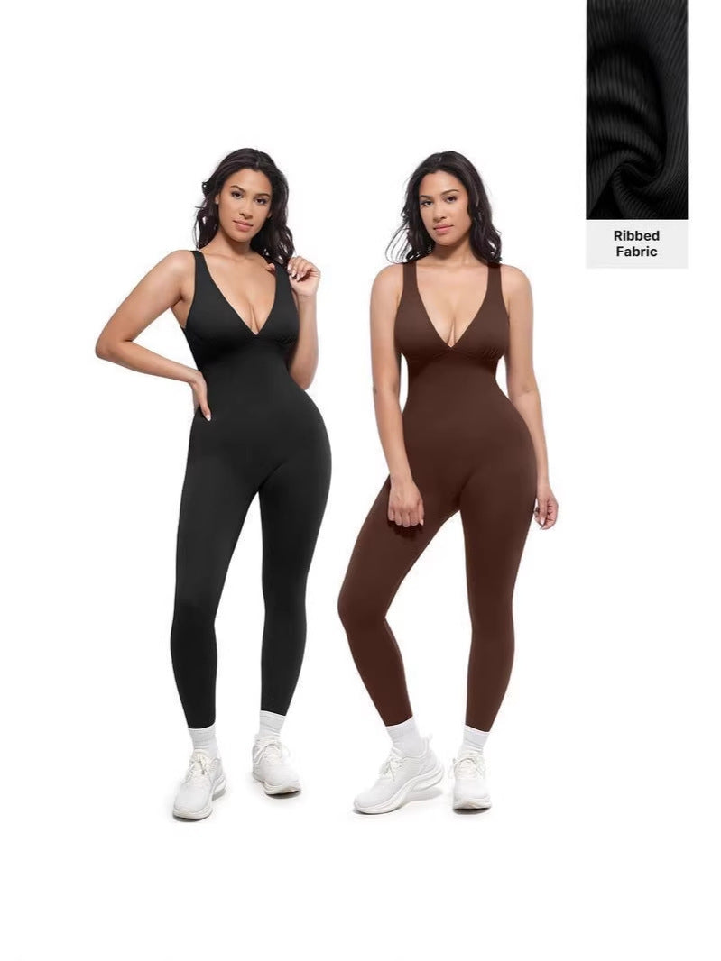 Women’s Seamless Yoga Jumpsuit With Flared Leg
