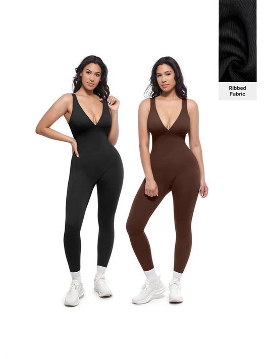 Women’s Seamless Yoga Jumpsuit With Flared Leg
