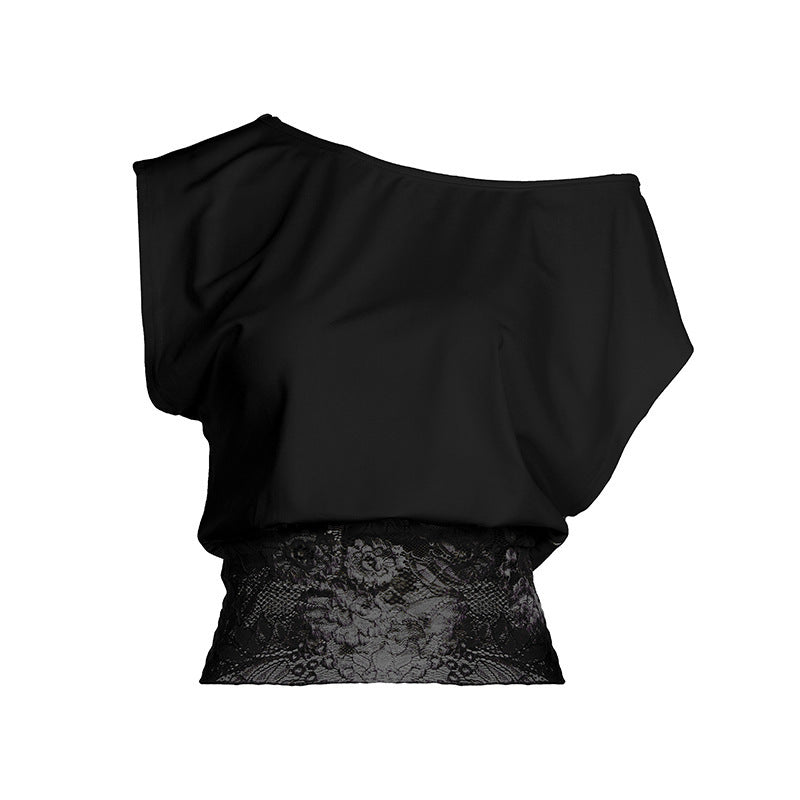 Off-Shoulder Lace Waist-Cinching Crop Top