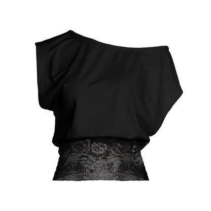 Off-Shoulder Lace Waist-Cinching Crop Top