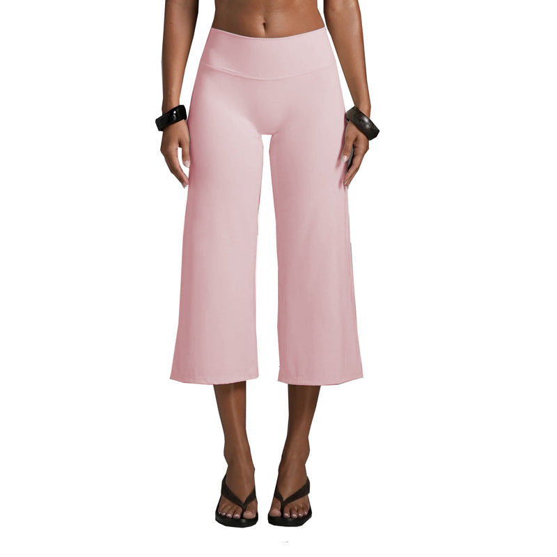 Women’s Sports Bra And Wide-Leg Capri Workout Set