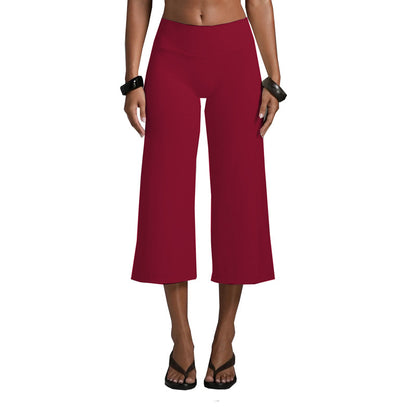 Women’s Sports Bra And Wide-Leg Capri Workout Set